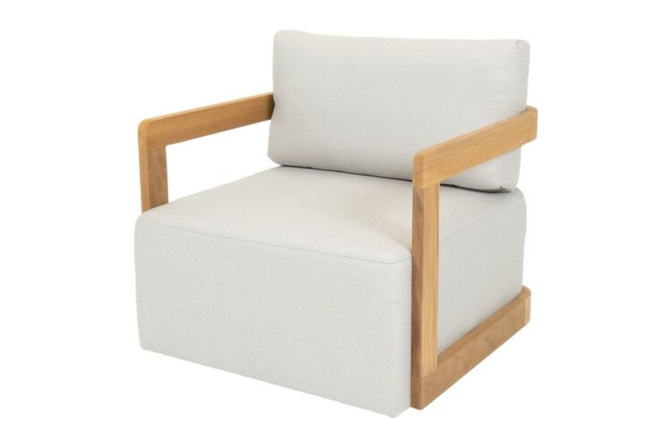 Bon Bilbao loungechair savanne grey sunbrella - teak frame OP=OP