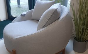 Bon Gustavo round sofa 123cm savanne grey sunbrella showroomverlater - afbeelding 2