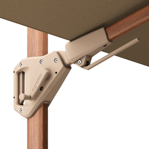 Challenger T2 Premium zweefparasol 300x300cm teaklook - champagne - afbeelding 4