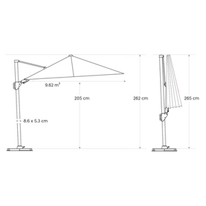 Challenger T2  premium zweefparasol 350cm rond manhattan - afbeelding 7