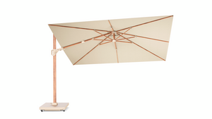 Challenger T2 premium zweefparasol teaklook - champagne 260x350cm