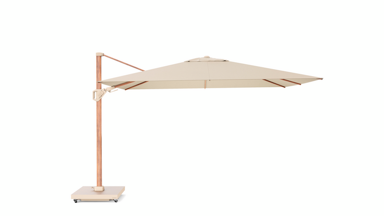 Challenger T2 premium zweefparasol  teaklook - champagne 260x350cm - afbeelding 2