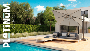 Challenger T2 premium zweefparasol  teaklook - champagne 260x350cm - afbeelding 6