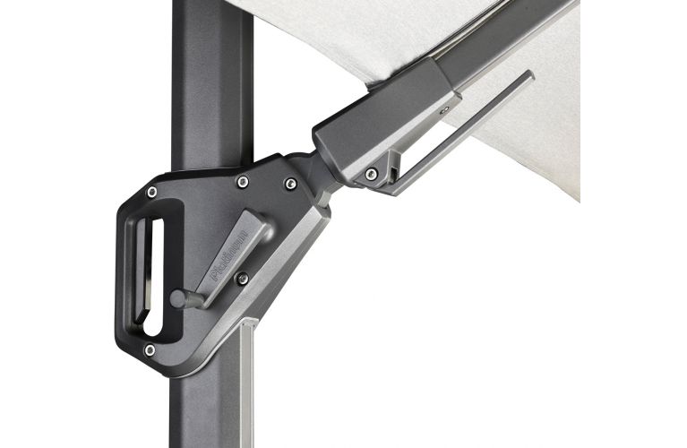 Challenger T2 zweefparasol 300x300cm light grey compleet showroomverlater - afbeelding 5