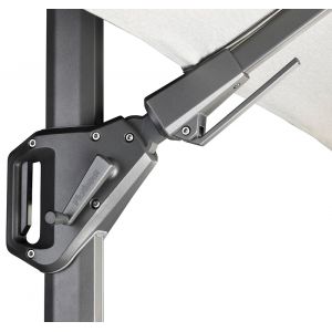 Challenger T2 zweefparasol 300x300cm light grey compleet showroomverlater - afbeelding 5