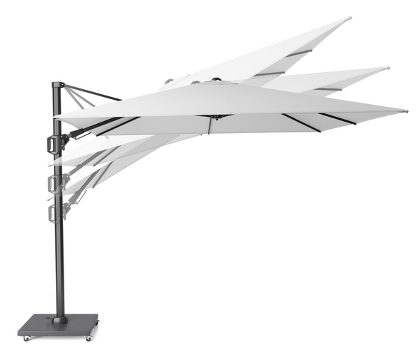Challenger T2 zweefparasol 300x300cm light grey compleet showroomverlater - afbeelding 3