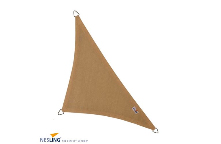 Coolfit schaduwdoek driehoek 90gr. zand 4x4x5,7m