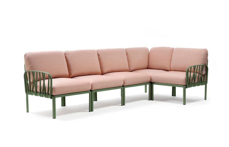 Komodo 5 loungeset agave frame ( 8 kleuren kussensets )