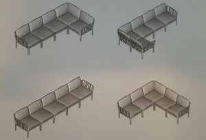 Nardi Komodo 5 loungeset modulair antraciet grigio acryl kussenset - afbeelding 2