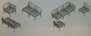 Nardi Komodo 5 loungeset modulair antraciet grigio acryl kussenset - afbeelding 3
