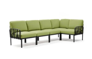 Komodo 5 loungeset antraciet kussenset Avocado sunbrella