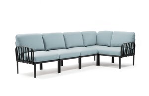 Komodo 5 loungeset antraciet Ghiaccio kussenset sunbrella