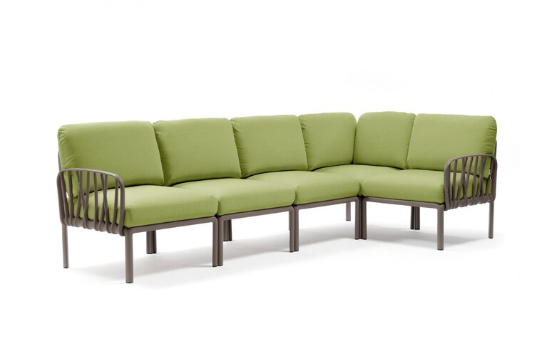 Komodo 5 loungeset tortora frame kussenset Avocado sunbrella
