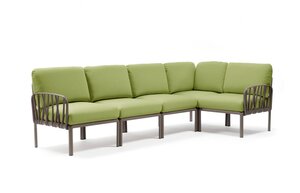 Komodo 5 loungeset tortora frame kussenset Avocado sunbrella