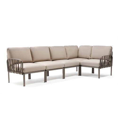 Komodo 5 loungeset tortora frame kussenset canvas sunbrella