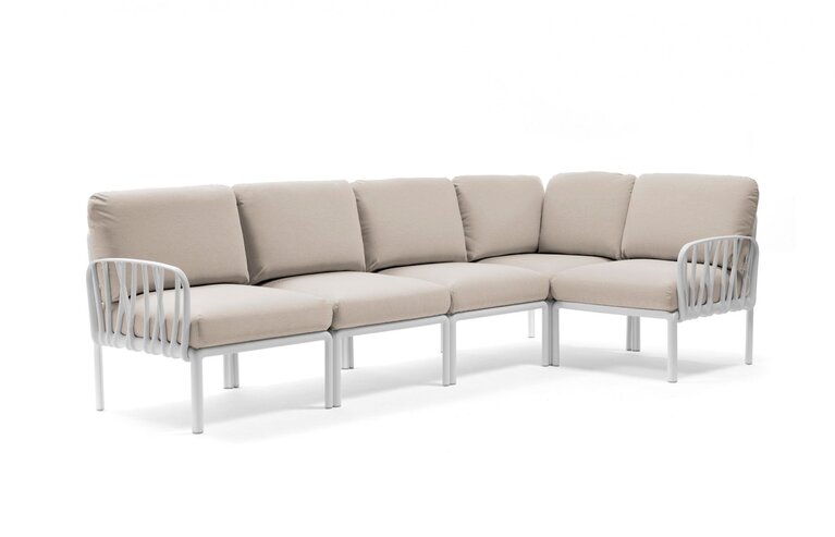 Komodo 5 loungeset wit frame kussenset Tech panama all weather