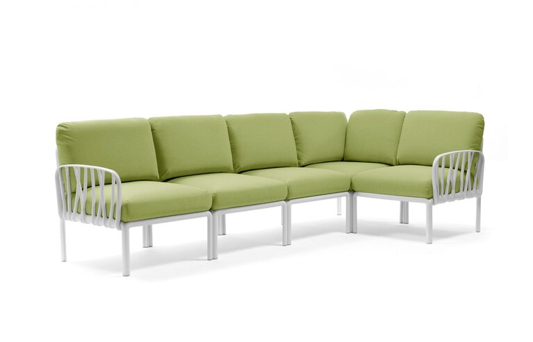 Komodo 5 loungeset wit frame kussenset Avocado sunbrella