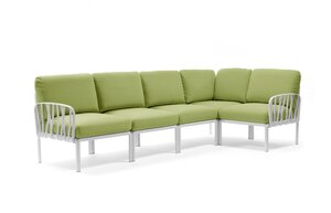 Komodo 5 loungeset wit frame kussenset Avocado sunbrella