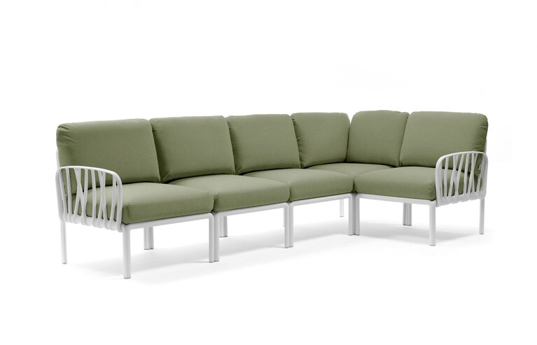 Komodo 5 loungeset wit frame kussenset Giungla sunbrella