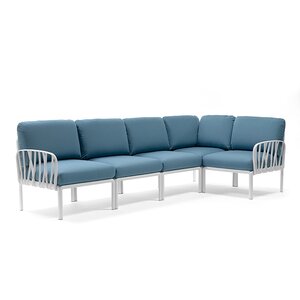 Komodo 5 loungeset wit frame kussenset Adriatic sunbrella