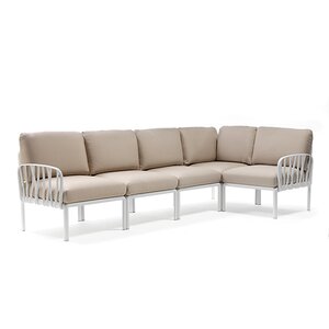Komodo 5 loungeset wit frame kussenset Canvas sunbrella