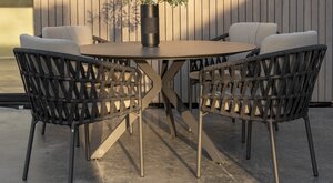 Locarno  dining tuintafel 130cm hpl slate antraciet - afbeelding 4