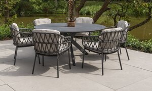 Locarno dining tuintafel 160cm hpl slate antraciet - afbeelding 5