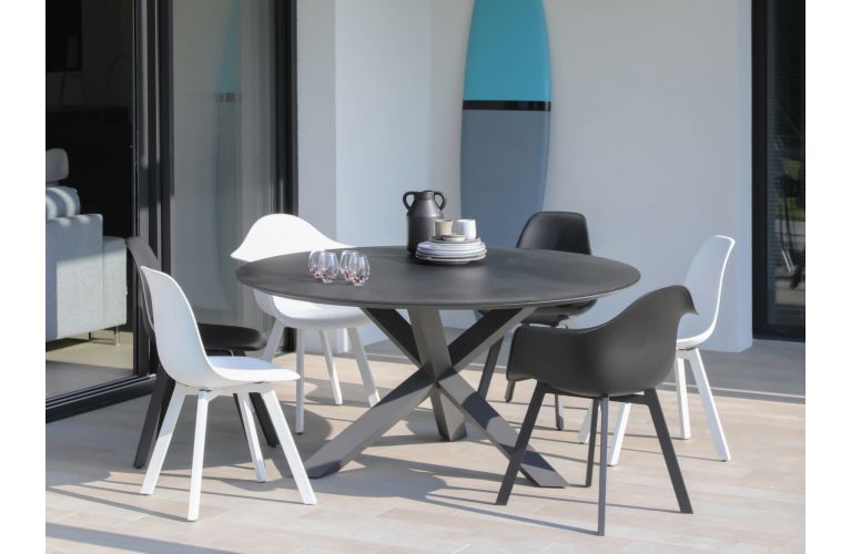 Marseille dining tuintafel 150cm rond alu - keramiek showroomverlater - afbeelding 3