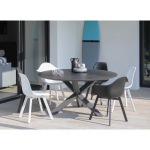 Marseille dining tuintafel 150cm rond alu - keramiek showroomverlater - afbeelding 3