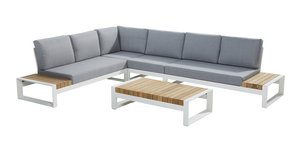 Matisse platform loungeset wit  328x253cm aluminium - teak - afbeelding 1