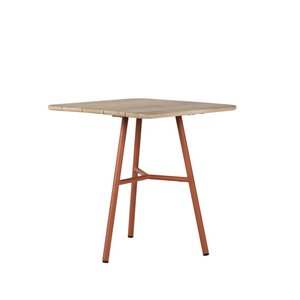 Max & Luuk Arda tafel 70x70cm linen frame - teak top aged - afbeelding 2