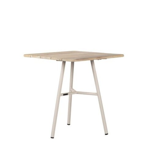 Max & Luuk Arda tafel 70x70cm linen frame - teak top aged - afbeelding 1