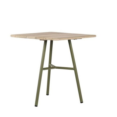 Max & Luuk Arda tafel 70x70cm moss frame - teak top aged - afbeelding 1