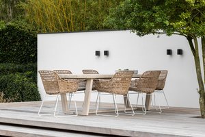 Max & Luuk Aria dining tuinstoel fibre safari incl zitkussen - afbeelding 4