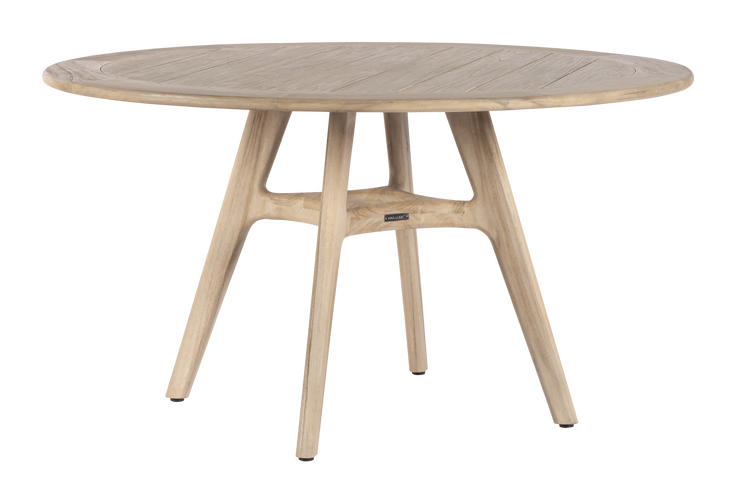 Max & Luuk Bowie tafel rond 140cm teak aged grey showroomverlater