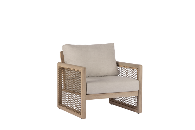 Max & Luuk Brain loungechair aged teak - rope - afbeelding 1