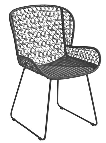 Max & Luuk Charlie dining tuinstoel lava rope incl. zitkussen