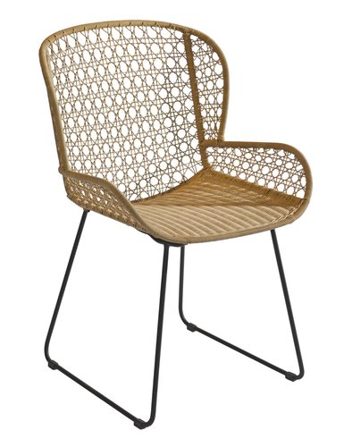 Max & Luuk Charlie dining tuinstoel natural rope incl. zitkussen