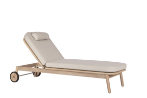 Max & Luuk Gray lounger 30% korting aged teak incl kussen showroomverlater - afbeelding 1