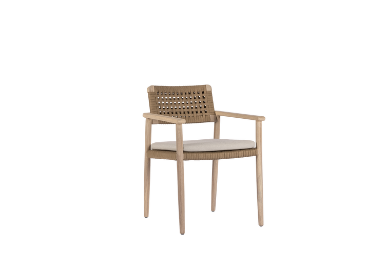 Max & Luuk Jago dining chair aged teak - rope - afbeelding 1