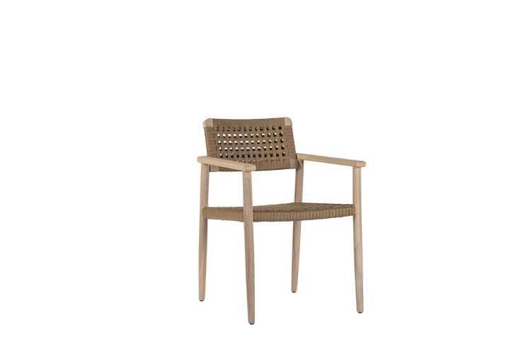 Max & Luuk Jago dining chair aged teak - rope - afbeelding 2