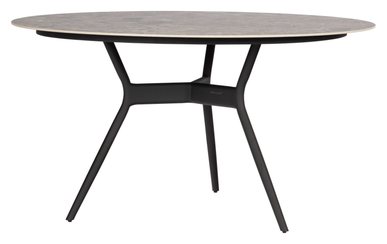 Max & Luuk Julia tafel rond 140cm teak alu lava top dekton ceppo