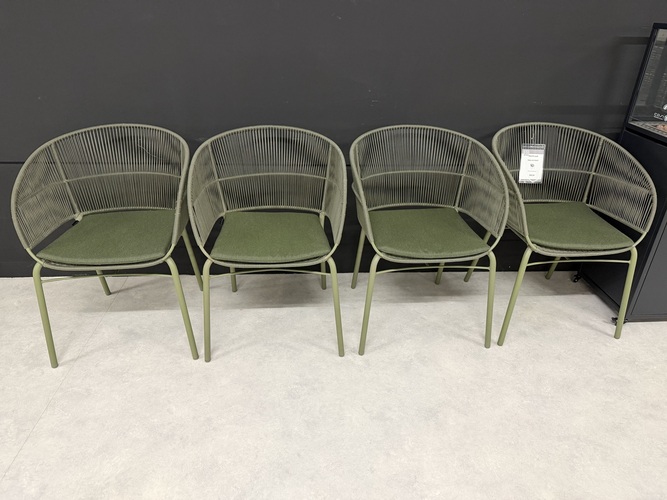 Max & Luuk kane dining chaiRs moss  set van 4 stuks showroomverlaters - afbeelding 2
