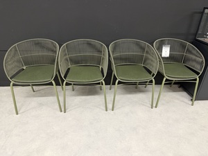 Max & Luuk kane dining chaiRs moss  set van 4 stuks showroomverlaters - afbeelding 2