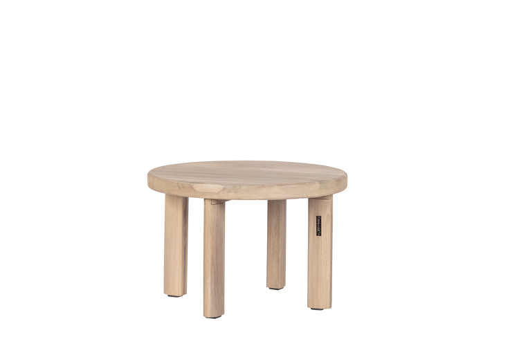 Max & Luuk Lila sidetable rond 60cm teak aged grey - afbeelding 1