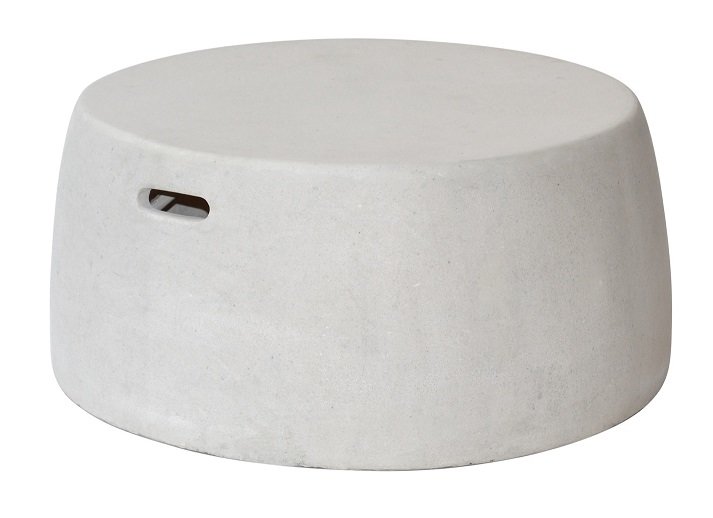 Max & Luuk Nick coffeetable cemento white fiberglass 75cm - afbeelding 1