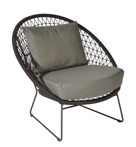 Max & Luuk Nora loungechair espresso rope - afbeelding 1