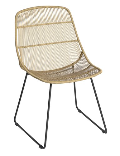 Max & Luuk Stef dining chair natural rope incl. zitkussen