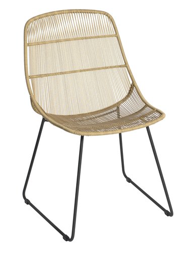 Max & Luuk Stef dining chair natural rope incl. zitkussen - afbeelding 1