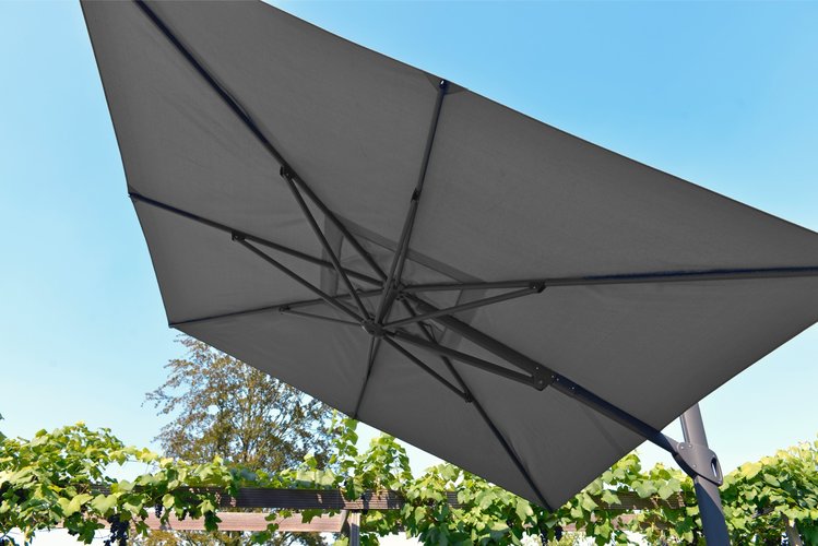 Max & Luuk Vince zweefparasol 300x300cm donkergrijs excl voet - afbeelding 2